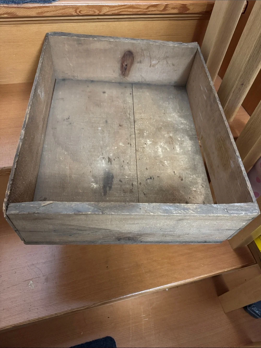 Vintage MCM Wooden Crate with 'PINKHAM' Graphics, farmhouse rustic primitive